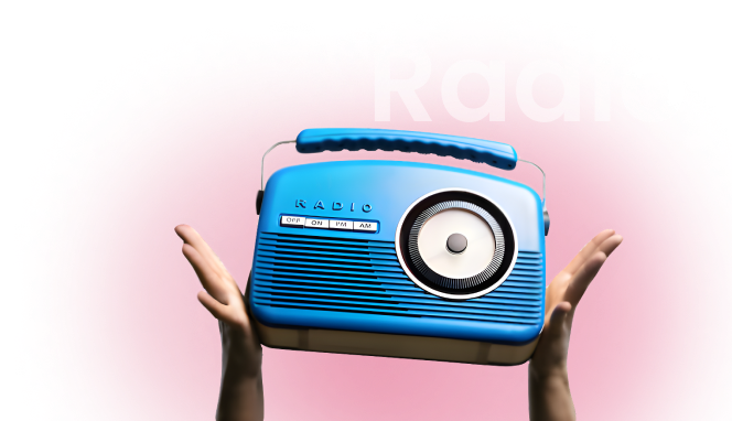Hands holding radio